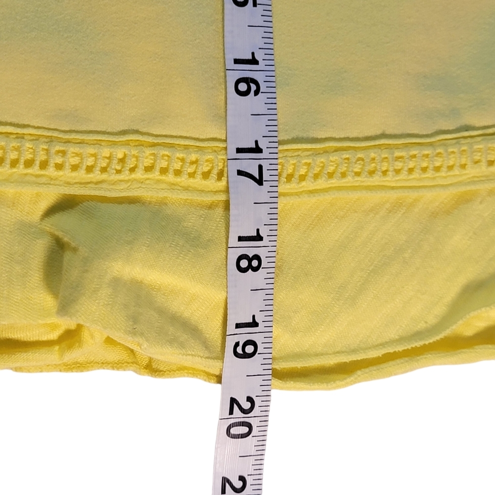 Neon Buddha Yellow Bohemian Coastal Ruffle Hem Top Women's Size Petite Small - Picture 13 of 14